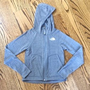 The North Face girl's S full zip hooded grey jacket